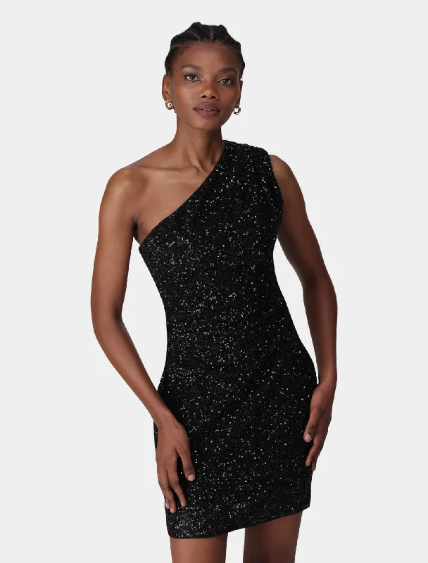Savings Bonanza Rosalia Sequin Drape Mini Dress