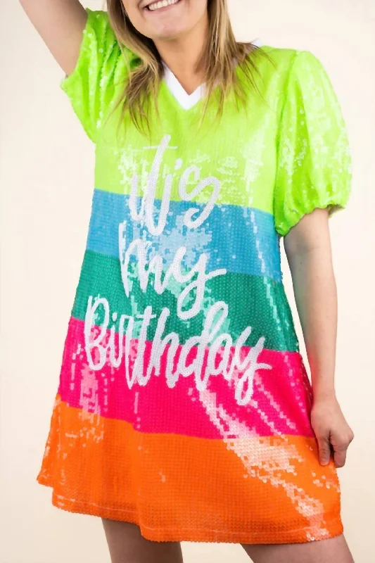 Huge Savings It'S My Birthday Sequin Dress in Multi